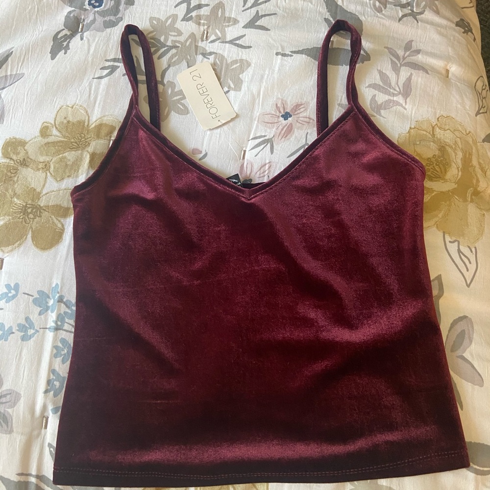 Forever 21 velvet crop top